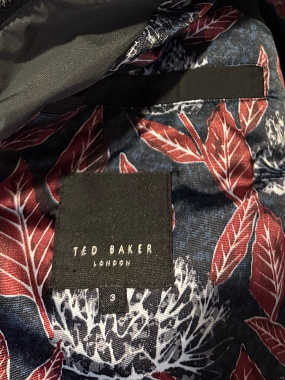 Ted Baker London Men’s Size M Quilted Down Puffer Vest Floral Lined Charcoal Gil - Picture 5 of 7